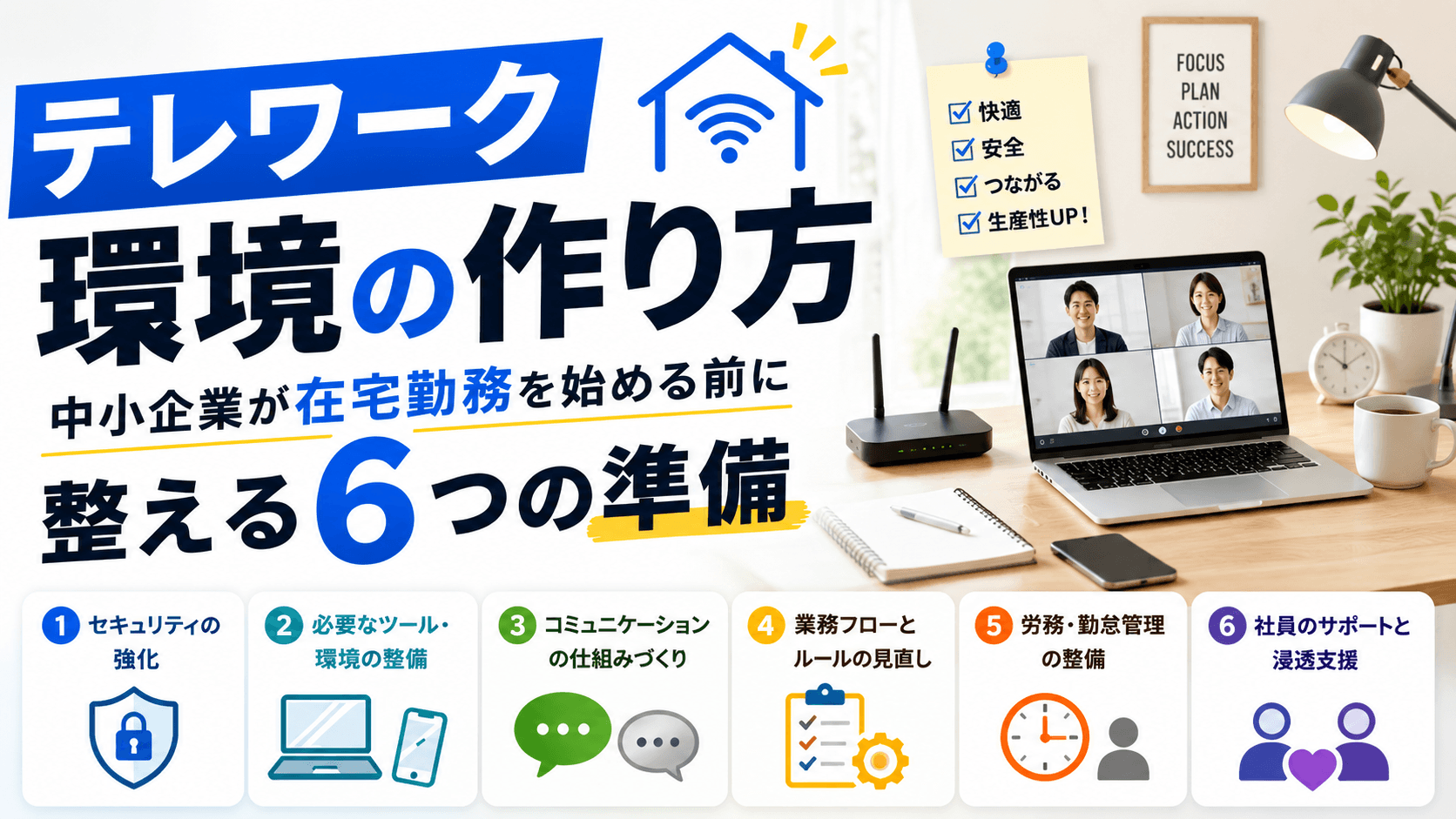 テレワーク環境の作り方——中小企業が在宅勤務を始める前に整える6つの準備