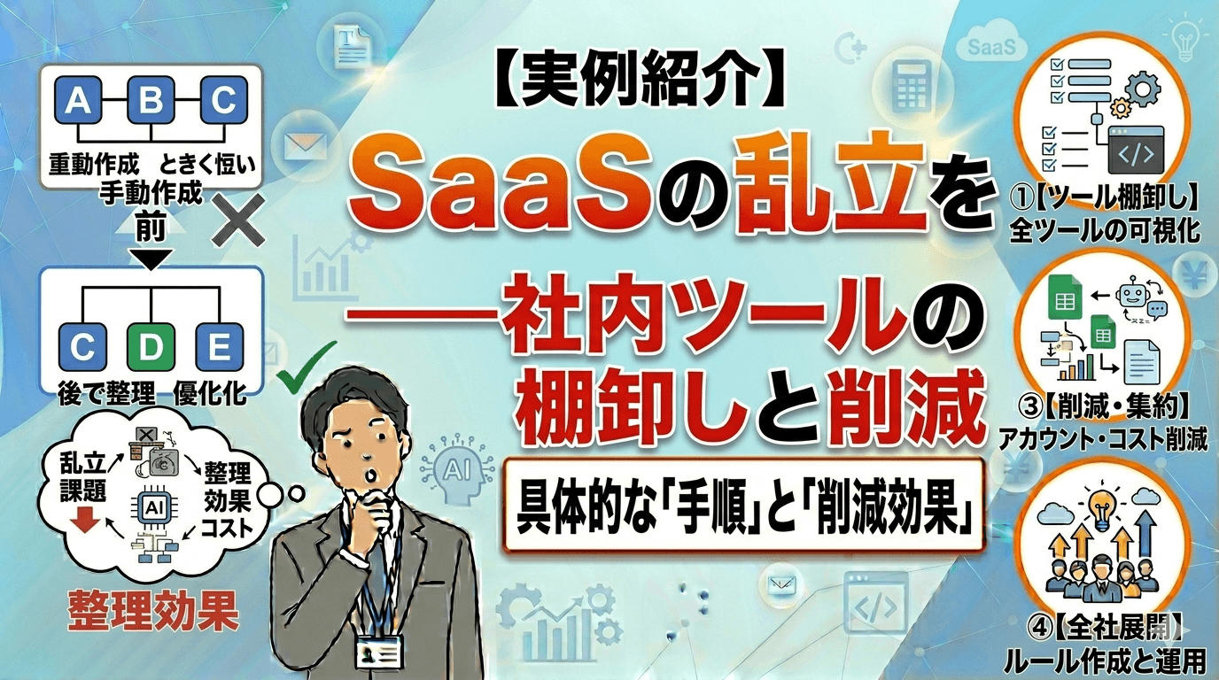 SaaSの乱立を整理する——社内ツールを棚卸しして削減した実例